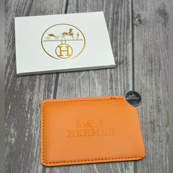 NIB HERMES Mirror in Logo Case/ Card Holder Orange GWP Gift - Picture 10 of 11